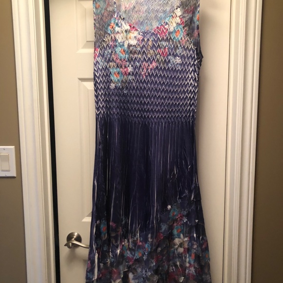 Komarov Indigo Blue Meadow Cocktail Dress with Jacket - Picture 2 of 6